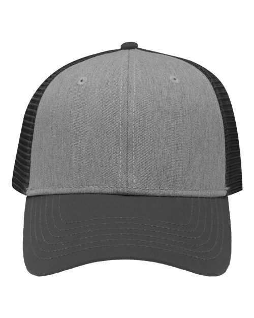 Sportsman SP1450 Traditional Lo-Pro Mesh Back Trucker Fit Cap - Heather Grey/ Charcoal/ Charcoal - front