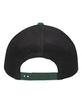 Sportsman SP1450 Traditional Lo-Pro Mesh Back Trucker Fit Cap - Heather Grey/ Charcoal/ Forest Green - back
