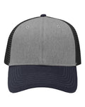 Sportsman SP1450 Traditional Lo-Pro Mesh Back Trucker Fit Cap - Heather Grey/ Charcoal/ Navy - front