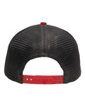 Sportsman SP1450 Traditional Lo-Pro Mesh Back Trucker Fit Cap - Heather Grey/ Charcoal/ Red - back