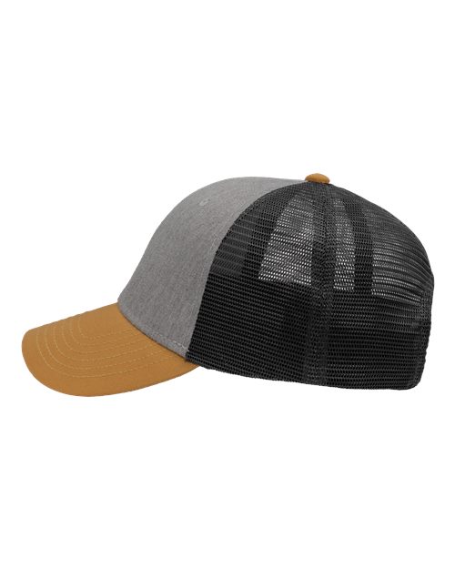 Sportsman SP1450 Traditional Lo-Pro Mesh Back Trucker Fit Cap - Heather Grey/ Charcoal/ Vegas Gold - side
