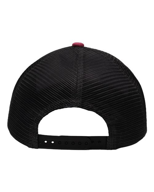 Sportsman SP1450 Traditional Lo-Pro Mesh Back Trucker Fit Cap - Chino Maroon/ Black - back