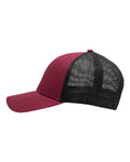 Sportsman SP1450 Traditional Lo-Pro Mesh Back Trucker Fit Cap - Chino Maroon/ Black - side