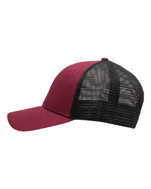 Sportsman SP1450 Traditional Lo-Pro Mesh Back Trucker Fit Cap - Chino Maroon/ Black - side