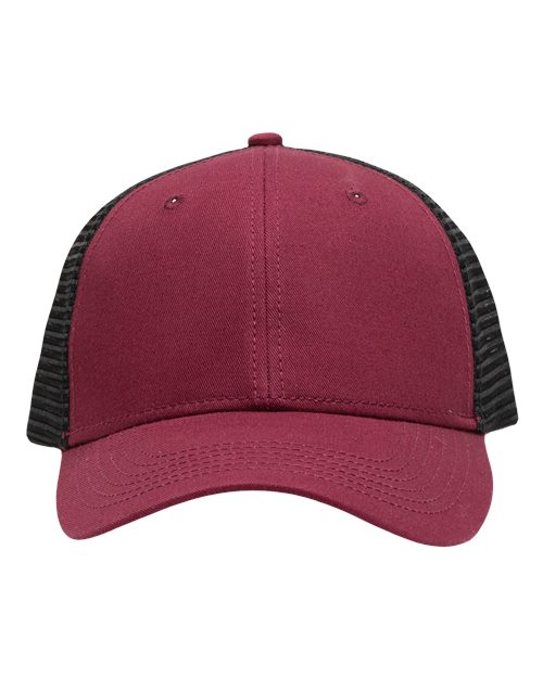 Sportsman SP1450 Traditional Lo-Pro Mesh Back Trucker Fit Cap - Chino Maroon/ Black - front