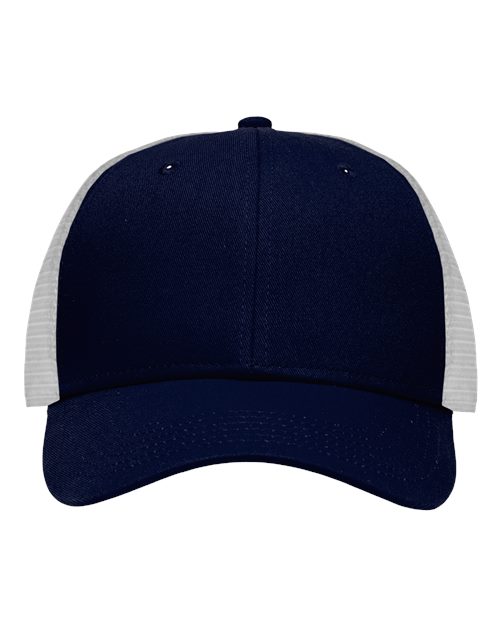 Sportsman SP1450 Traditional Lo-Pro Mesh Back Trucker Fit Cap - Chino Navy/ White - front