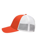 Sportsman SP1450 Traditional Lo-Pro Mesh Back Trucker Fit Cap - Chino Orange/ White - side