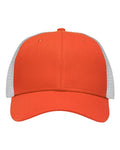 Sportsman SP1450 Traditional Lo-Pro Mesh Back Trucker Fit Cap - Chino Orange/ White - front
