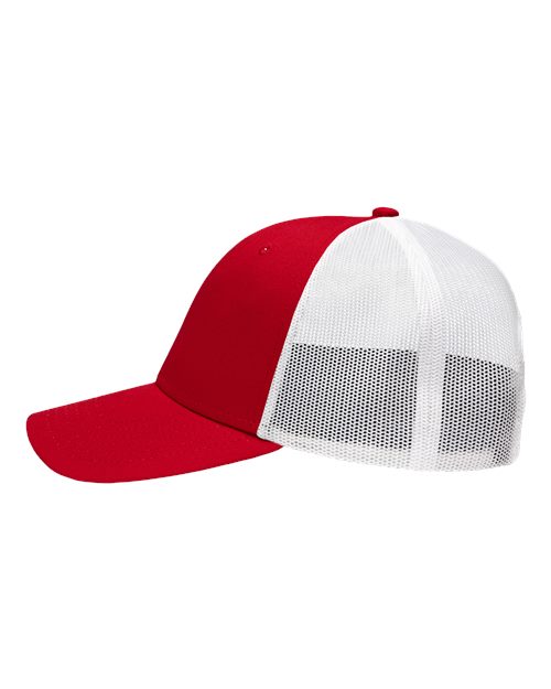 Sportsman SP1450 Traditional Lo-Pro Mesh Back Trucker Fit Cap - Chino Red/ White - side