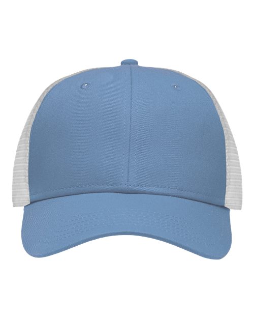 Sportsman SP1450 Traditional Lo-Pro Mesh Back Trucker Fit Cap - Chino Sky Blue/ White - front