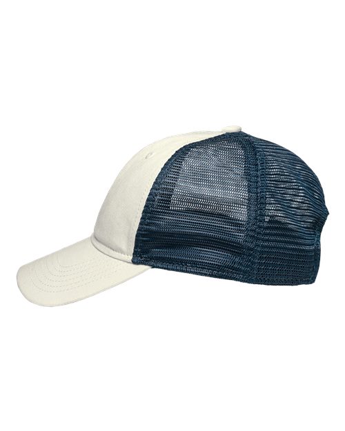 Sportsman SP1450 Traditional Lo-Pro Mesh Back Trucker Fit Cap - Chino Stone/ Navy - side
