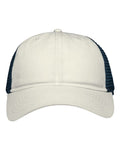 Sportsman SP1450 Traditional Lo-Pro Mesh Back Trucker Fit Cap - Chino Stone/ Navy - front