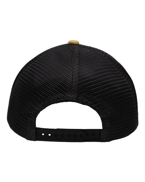 Sportsman SP1450 Traditional Lo-Pro Mesh Back Trucker Fit Cap - Chino Vegas Gold/ Black - back