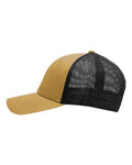 Sportsman SP1450 Traditional Lo-Pro Mesh Back Trucker Fit Cap - Chino Vegas Gold/ Black - side