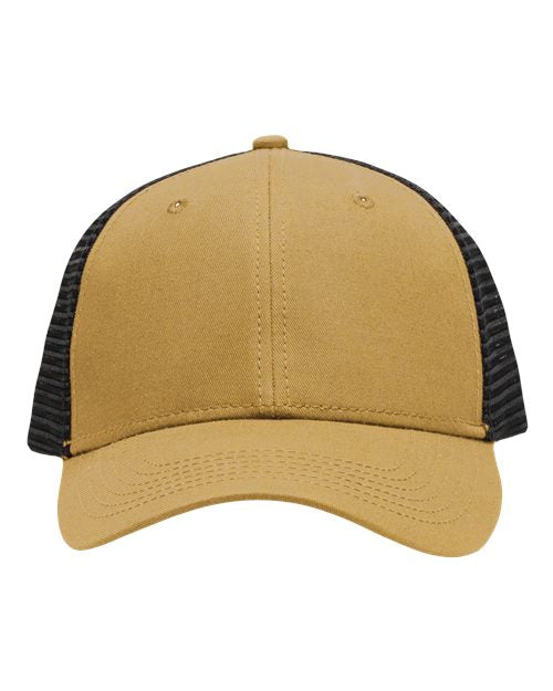 Sportsman SP1450 Traditional Lo-Pro Mesh Back Trucker Fit Cap - Chino Vegas Gold/ Black - front