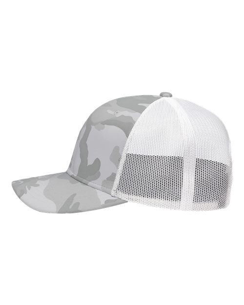 Sportsman SP1450 Traditional Lo-Pro Mesh Back Trucker Fit Cap - White Camo/ White - side