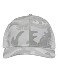 Sportsman SP1450 Traditional Lo-Pro Mesh Back Trucker Fit Cap - White Camo/ White - front