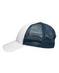 Sportsman SP1450 Traditional Lo-Pro Mesh Back Trucker Fit Cap - Chino White/ Navy - side