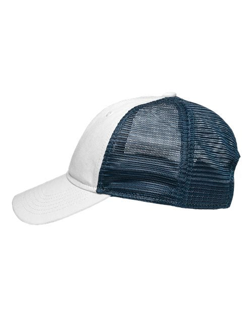 Sportsman SP1450 Traditional Lo-Pro Mesh Back Trucker Fit Cap - Chino White/ Navy - side