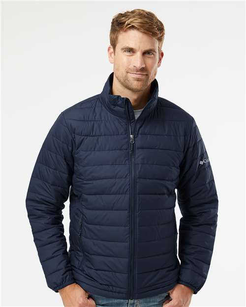 Columbia 212489 Men's Powder Lite II Jacket - Collegiate Navy - model front