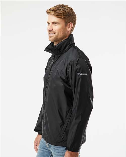 Columbia 212476 Men's Glennaker Lake II Rain Jacket - Black - model side