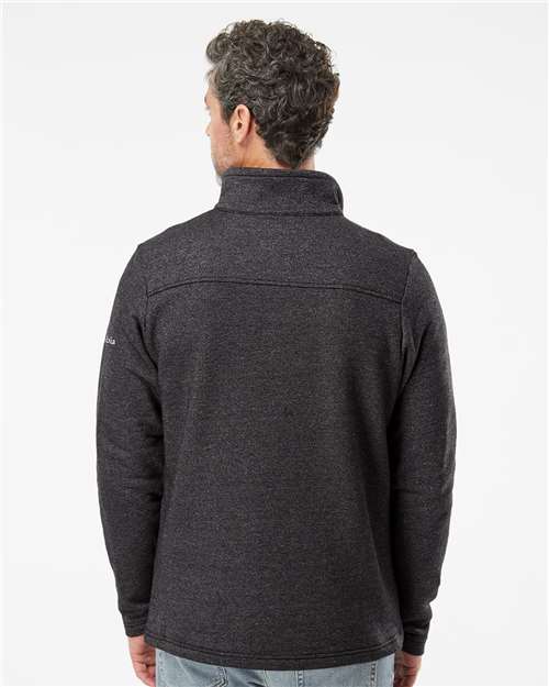 Columbia 212487 Men's Great Hart Mountain III Half-Zip Pullover - Black Heather - model back
