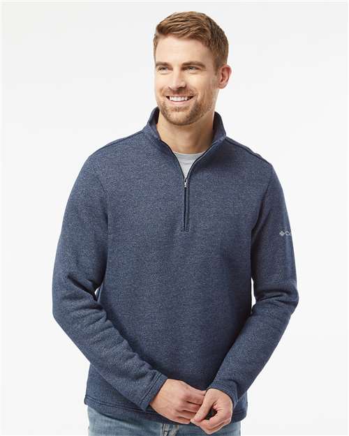 Columbia 212487 Men's Great Hart Mountain III Half-Zip Pullover - Collegiate Navy - model front