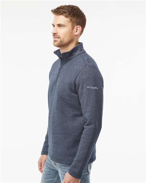 Columbia 212487 Men's Great Hart Mountain III Half-Zip Pullover - Collegiate Navy - model side