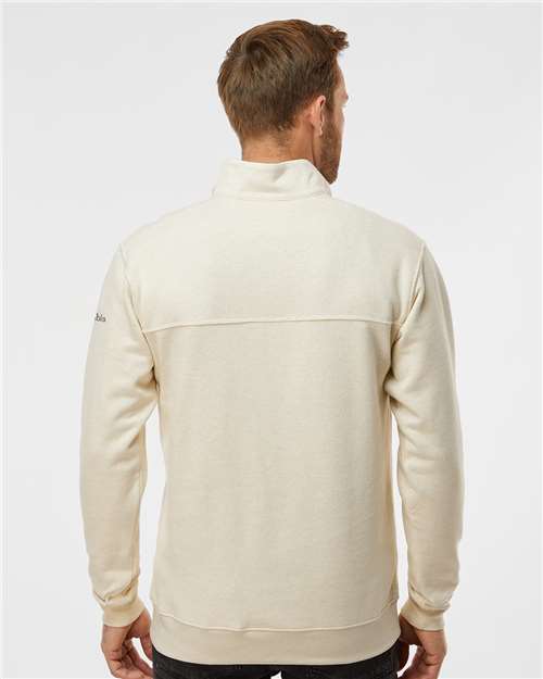 Columbia 212475 Men's Hart Mountain II Half-Zip Pullover - Oatmeal Heather - model back