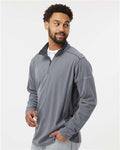 Columbia 212469 Men's Klamath Range II Half-Zip Pullover - City Grey/ Shark - model side
