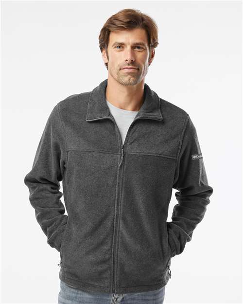 Columbia 212478 Men's Steens Mountain Full Zip 2.0 Jacket - Charcoal Heather - model front