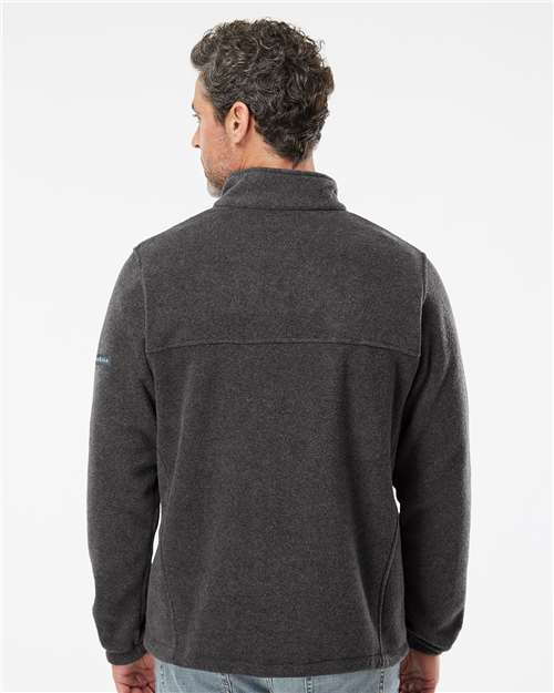 Columbia 212486 Men's Steens Mountain Fleece Half-Zip Pullover - Charcoal Heather - model back