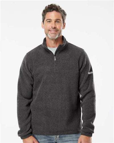 Columbia 212486 Men's Steens Mountain Fleece Half-Zip Pullover - Charcoal Heather - model front