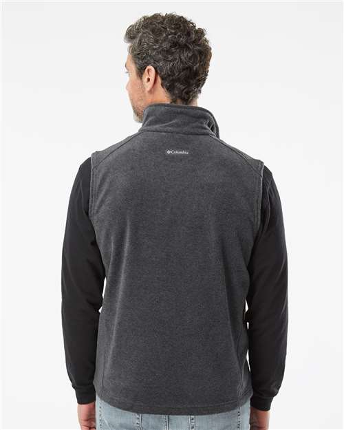 Columbia 212488 Men's Steens Mountain Vest - Charcoal Heather - model back