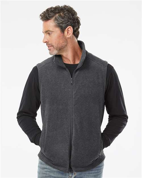 Columbia 212488 Men's Steens Mountain Vest - Charcoal Heather - model front