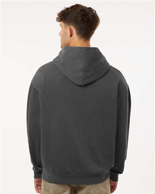 Independent Trading Co. IND280SL Unisex Avenue Midweight Hooded Sweatshirt - Pigment Black - model back