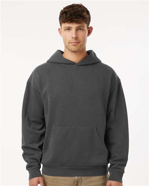 Independent Trading Co. IND280SL Unisex Avenue Midweight Hooded Sweatshirt - Pigment Black - model front