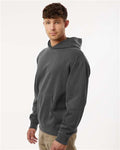 Independent Trading Co. IND280SL Unisex Avenue Midweight Hooded Sweatshirt - Pigment Black - model side