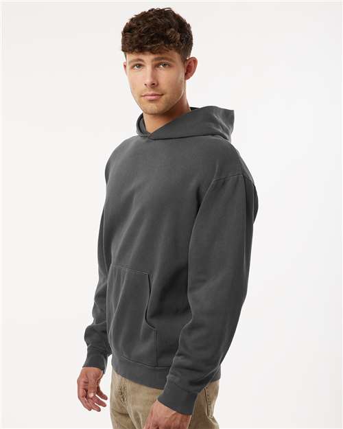 Independent Trading Co. IND280SL Unisex Avenue Midweight Hooded Sweatshirt - Pigment Black - model side