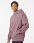 Independent Trading Co. IND280SL Unisex Avenue Midweight Hooded Sweatshirt - Orchid - model side