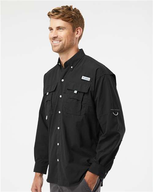 Columbia 212463 Men's PFG Bahama II Shirt - Black - model side