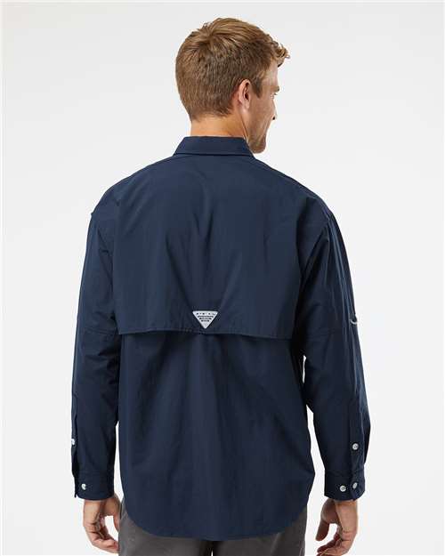 Columbia 212463 Men's PFG Bahama II Shirt - Collegiate Navy - model back