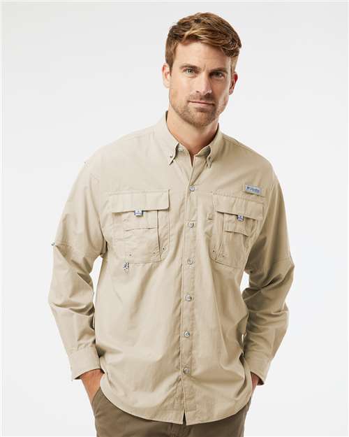Columbia 212463 Men's PFG Bahama II Shirt - Fossil - model front