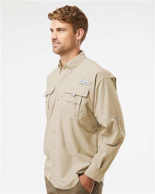 Columbia 212463 Men's PFG Bahama II Shirt - Fossil - model side