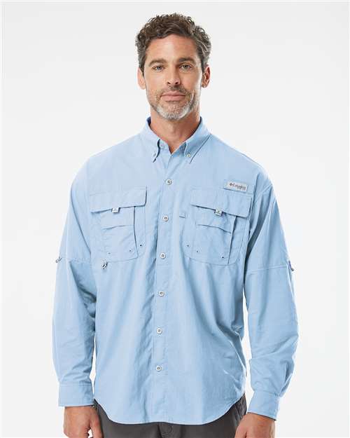 Columbia 212463 Men's PFG Bahama II Shirt - Sail - model front