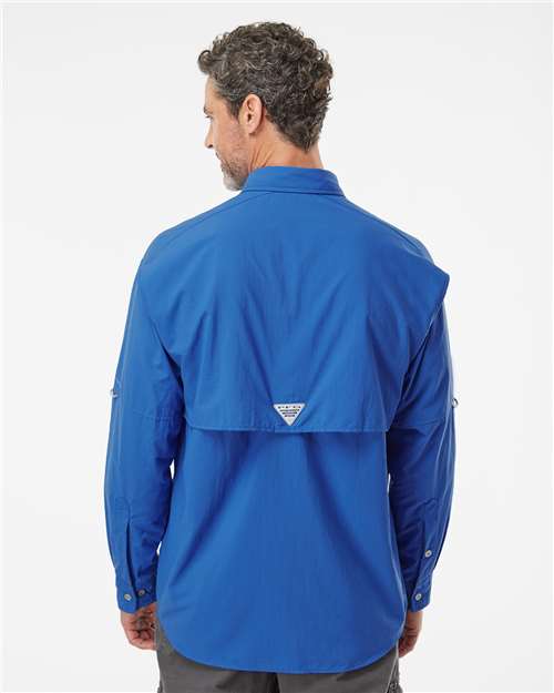 Columbia 212463 Men's PFG Bahama II Shirt - Vivid Blue - model back