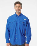 Columbia 212463 Men's PFG Bahama II Shirt - Vivid Blue - model front