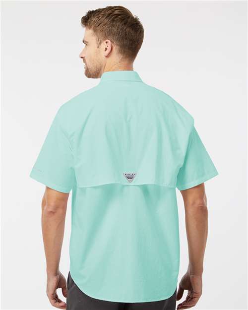 Columbia 212464 Men's PFG Bahama II Short Sleeve Shirt - Gulf Stream - model back