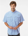 Columbia 212464 Men's PFG Bahama II Short Sleeve Shirt - Sail - model front