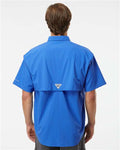 Columbia 212464 Men's PFG Bahama II Short Sleeve Shirt - Vivid Blue - model back